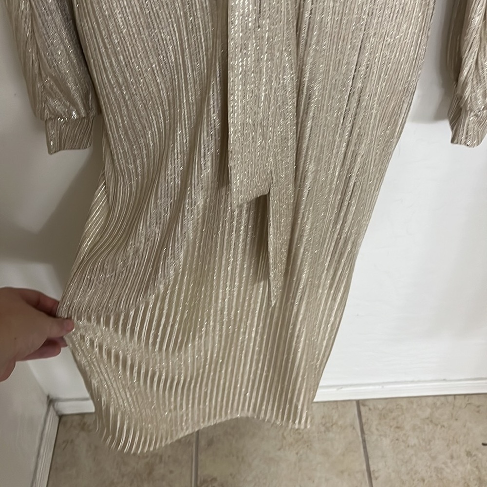 Gold Fitted Dress - Picture 3 of 5